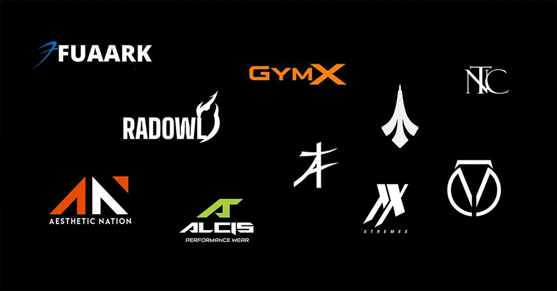 Logo collection of best gym wear brands in India with high quality and affordable price.