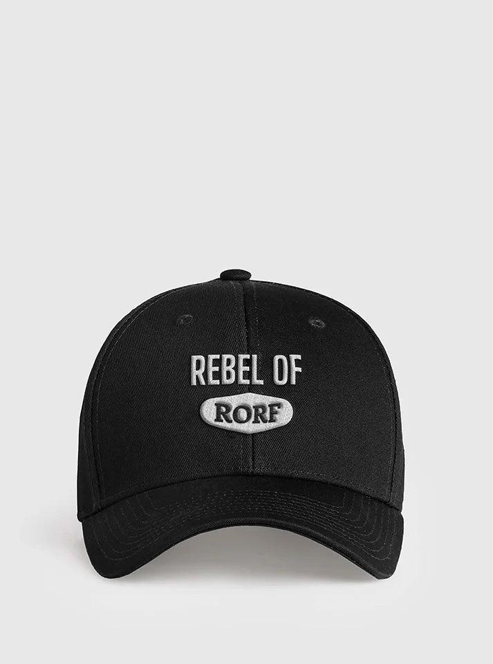 Embroidered Rebel Sports Cap | Gym Cap & Baseball Cap | Perfect gym accessory for men - Black buy on radowl an ultimate gym wear brand.