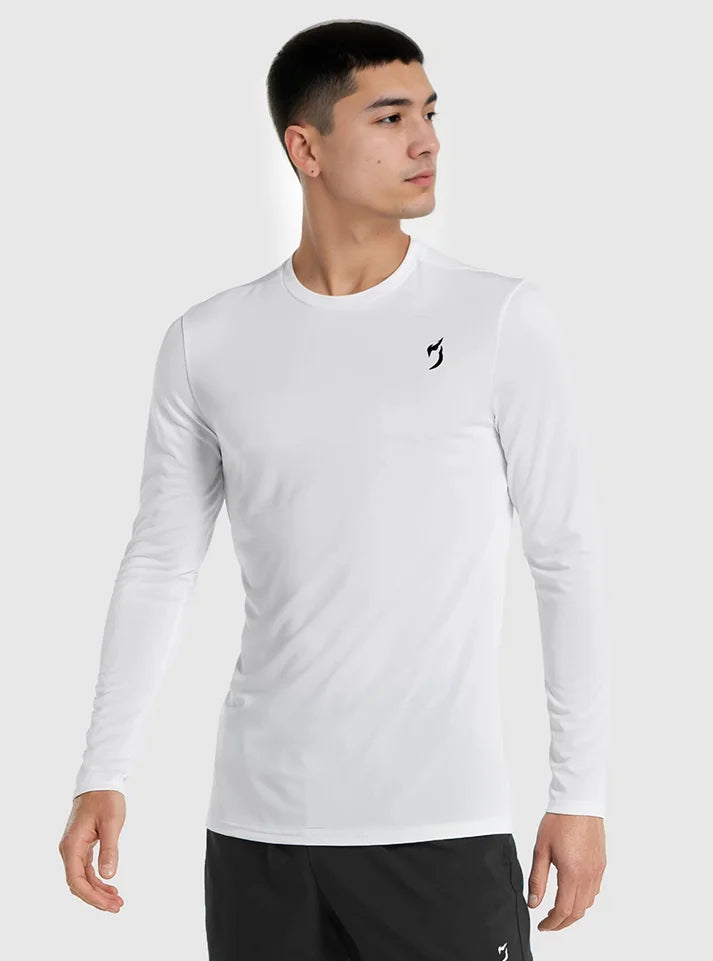 Buy Endurance Full Sleeves Gym T-shirt White for men online – Rad Owl