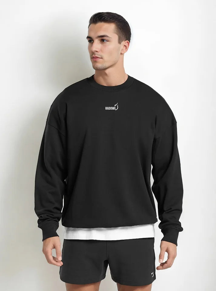 Buy Grind Oversized Gym Sweatshirt Online- Black – Rad Owl