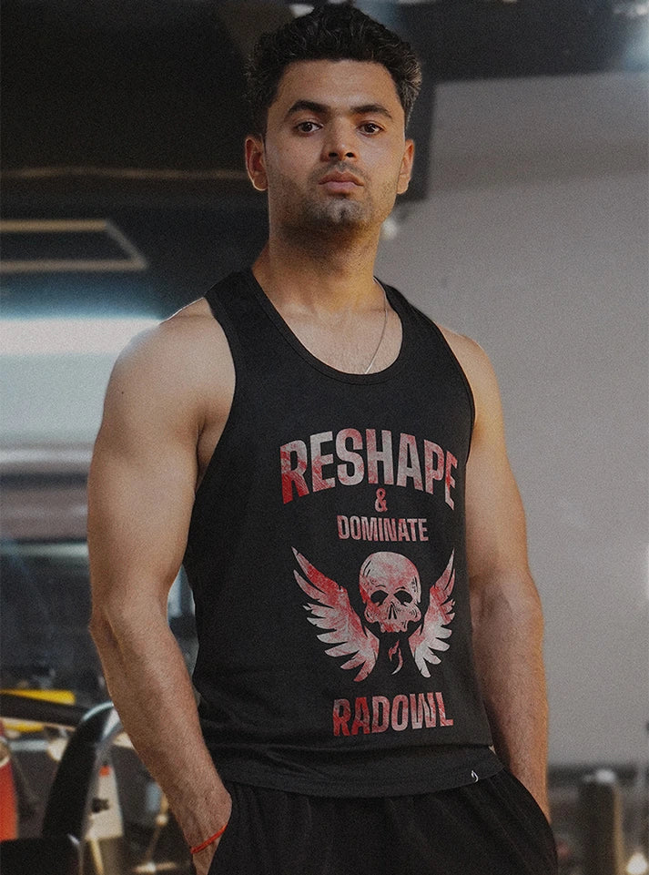 Buy Hellbound Black Gym Stringer For Men Online Rad Owl