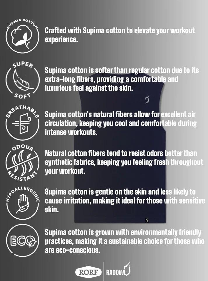 Radowl Gym Wear - Men's Navy Vest with Iconic Logo, Perfect for Workouts