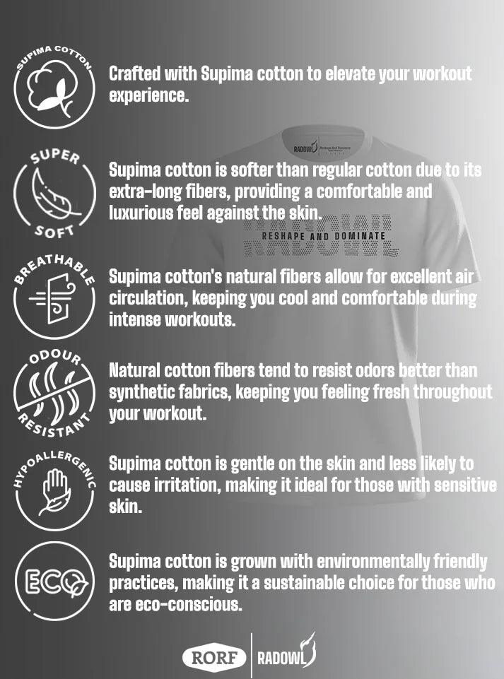 High-performance Radowl Gym Comfort White T-shirt, designed for comfort during intense HIIT sessions