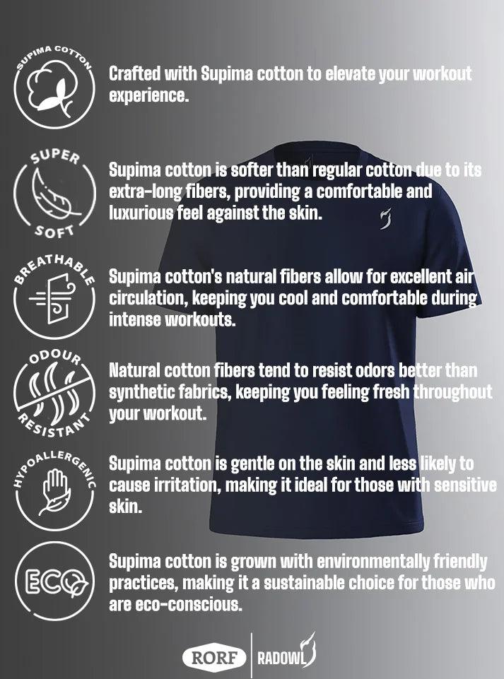 Radowl Navy Emblem gym tshirt for men, a versatile and stylish gym t-shirt perfect for gym wear and HIIT workouts