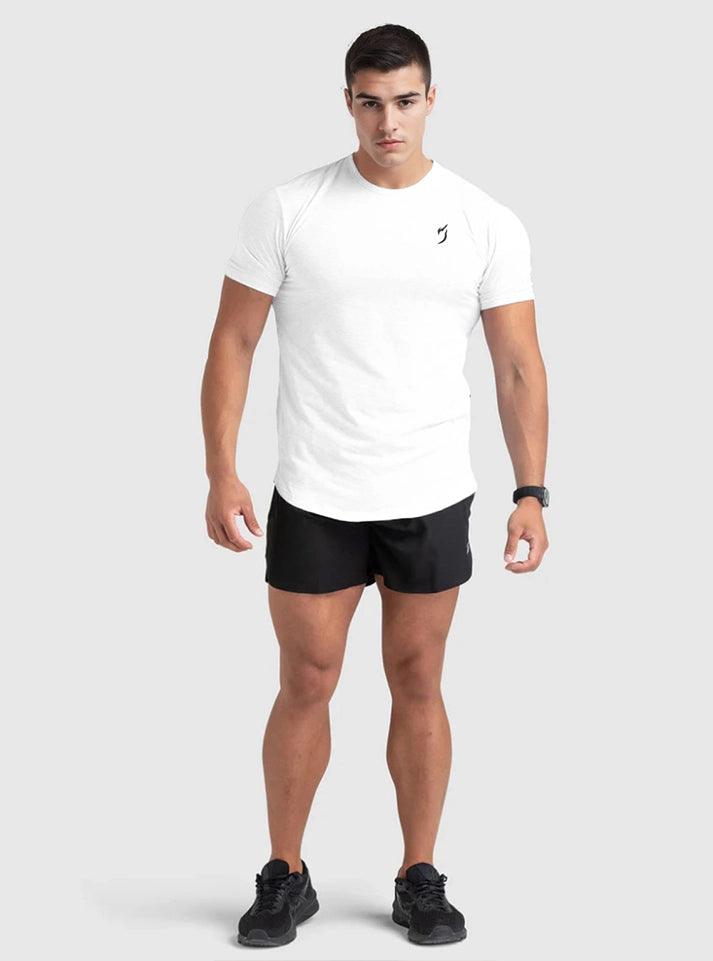 Men’ Activewear Clothing - Radowl White Emblem T-shirt, Perfect Gym Apparel for HIIT and Weightlifting