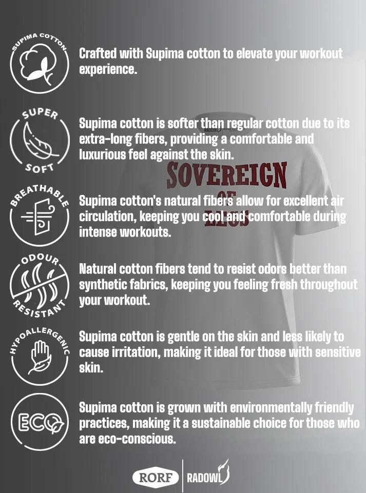 Feature view of Sovereign Of Leg White T-Shirt, showcasing its design elements and premium fabric. Ideal for those seeking the best gym t-shirt for men, blending functionality with style.