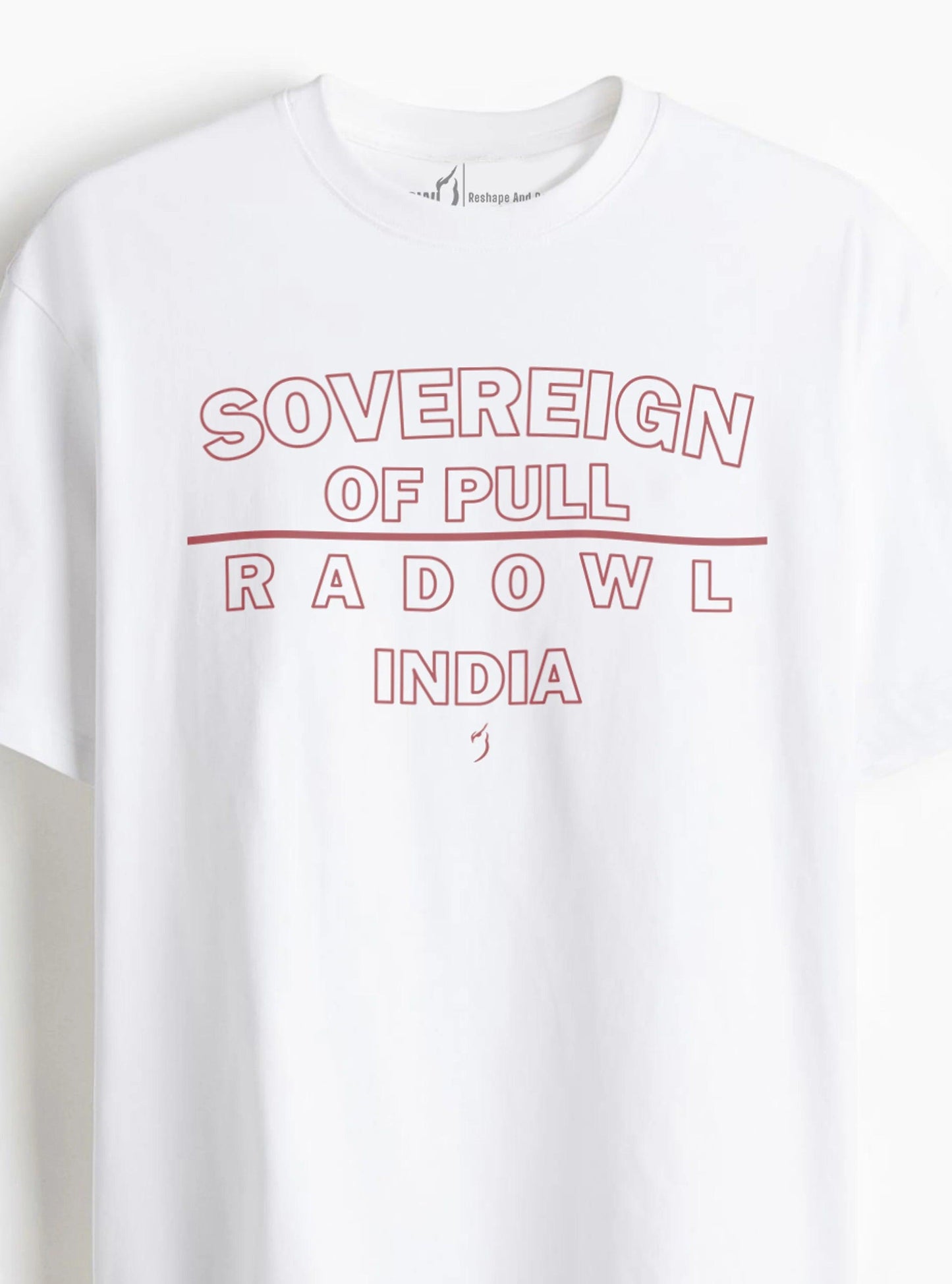 Fitness Tops for Men | Sovereign Of Pull White Oversized Gym T-Shirt | Gym Clothing Apparel | Bio-Washed Cotton T-Shirt
