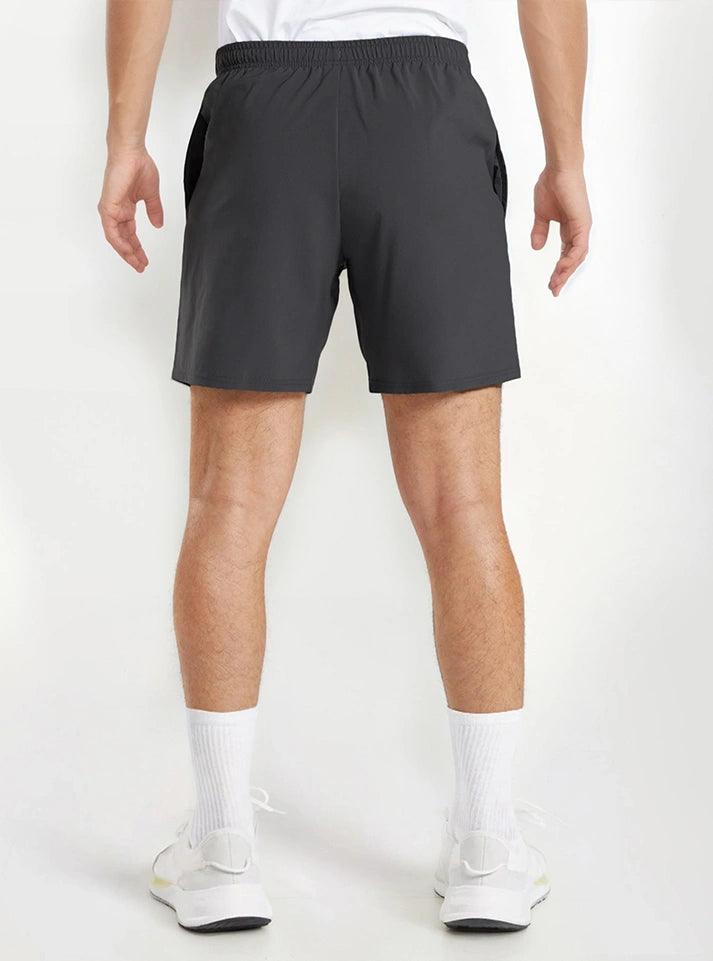 Radowl FlexFit Gym Shorts for men | running shorts for men  in charcoal grey, showcasing breathable material and secure zip pocket for a hassle-free workout experience buy now from radowl gym wear brand