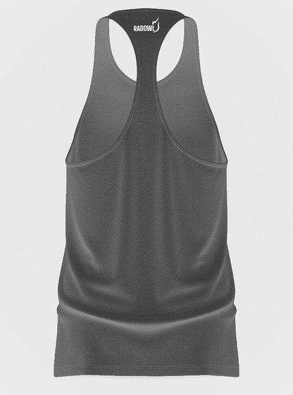 Grey vest for men gym wear, designed for optimal airflow and unrestricted movement during exercise