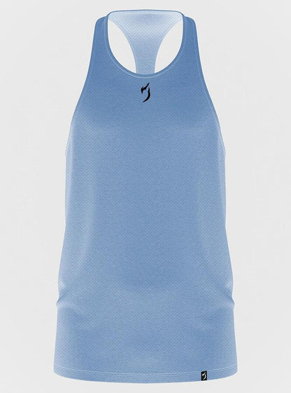 Radowl Emblem Gym Vest in ice blue, featuring natural movement and soft cotton fabric.