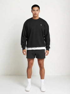 Radowl Embroided Oversized Sweatshirt Black