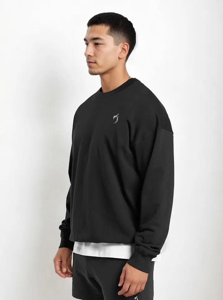 Buy Radowl Embroided Oversized Gym Sweatshirt Black Rad Owl