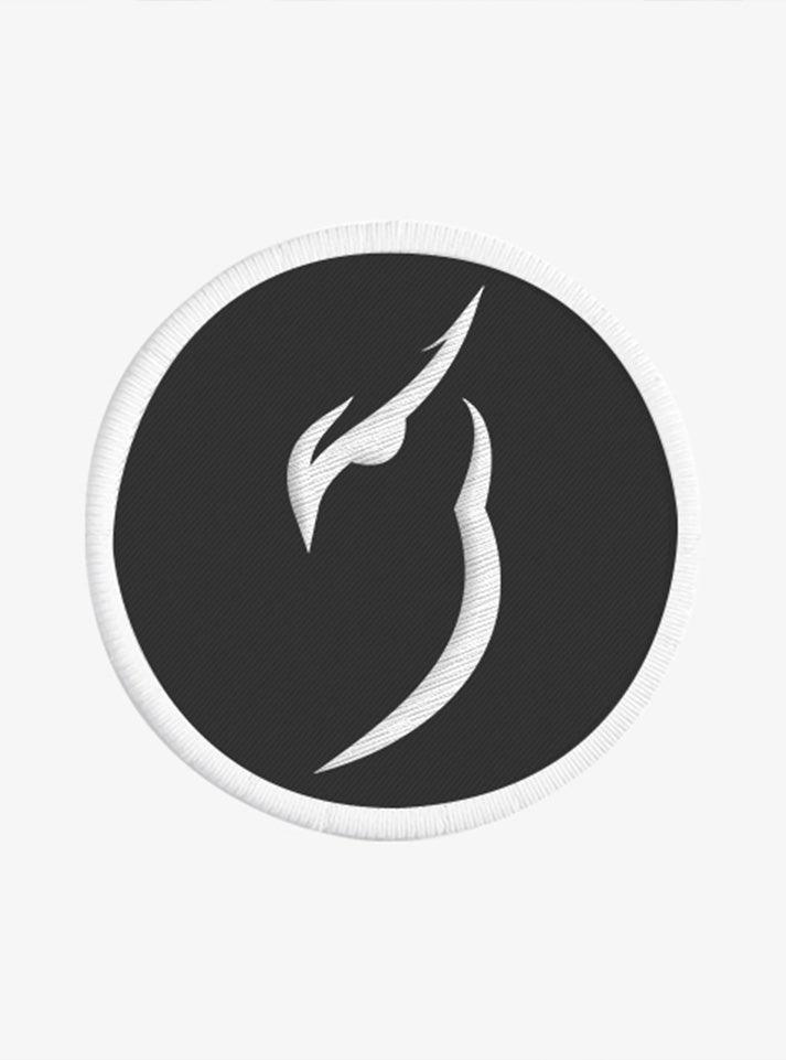 Radowl Logo Embroidery Patch for Gym Bag - A round, black patch with the iconic Radowl logo embroidered in white, designed for easy iron-on or sew-on application buy on radowl best gym wear brand