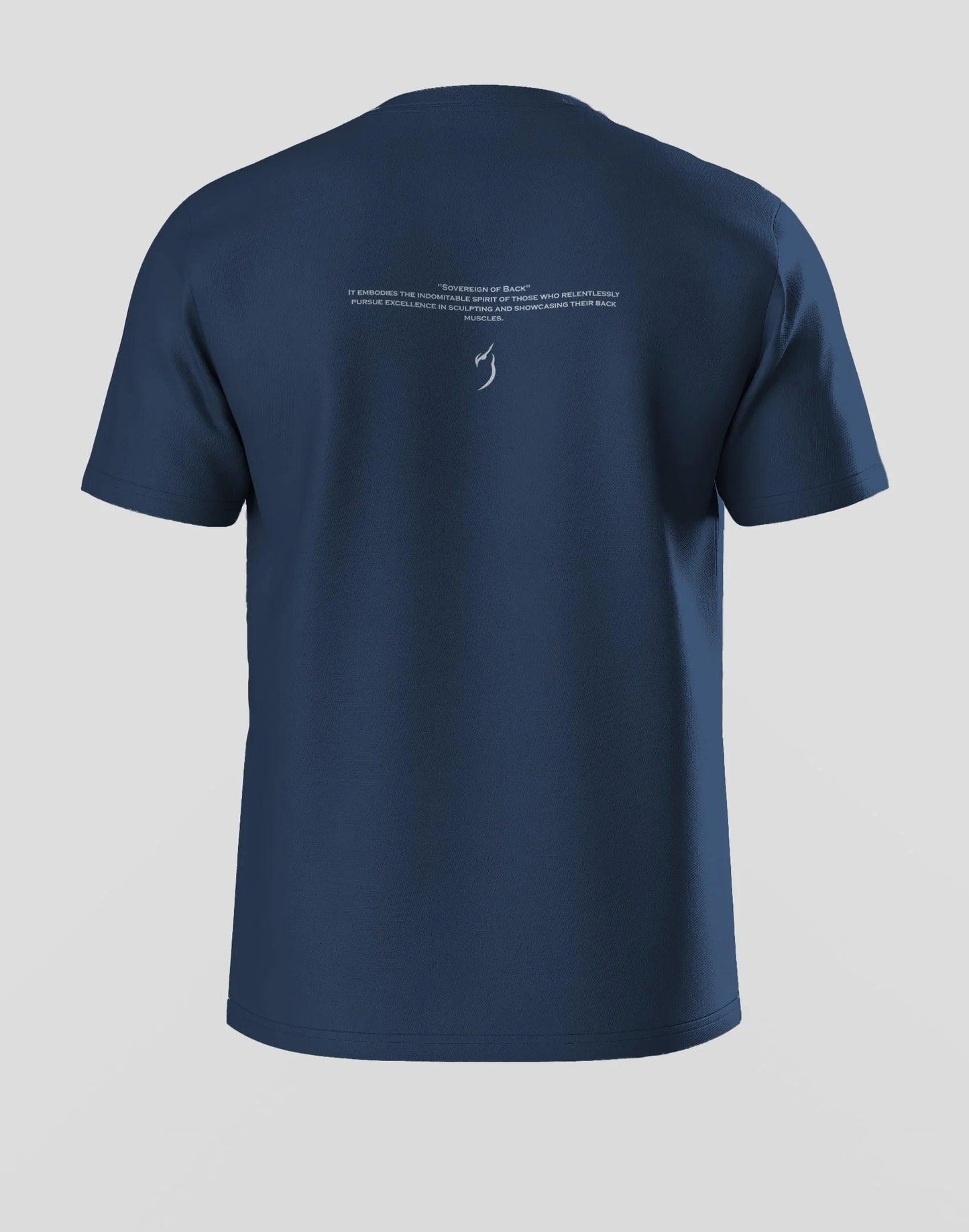 Back view of the athletic wear t-shirt, emphasizing the slim-fit design and comfort, perfect for men’s gym outfits and bodybuilding sessions.