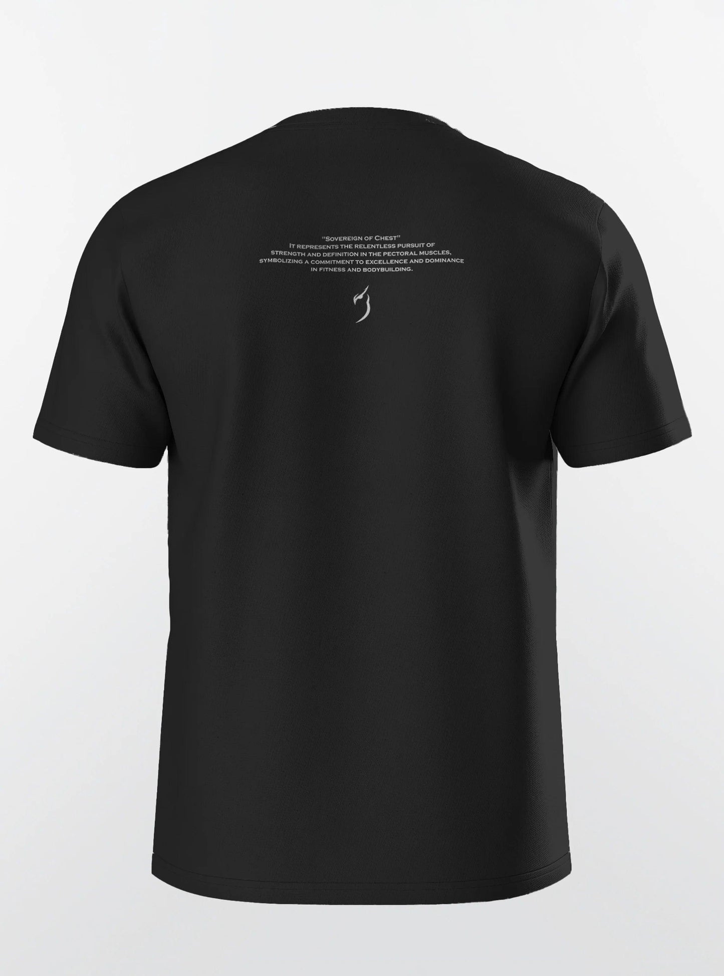 Full back view of the Sovereign Of Chest Black T-Shirt, highlighting the slim-fit design and superior quality of this gym wear t-shirt for men