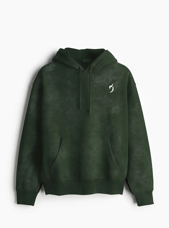 Wild Force Acid Wash Gym Hoodie - Hunter green is placed on white backgroud