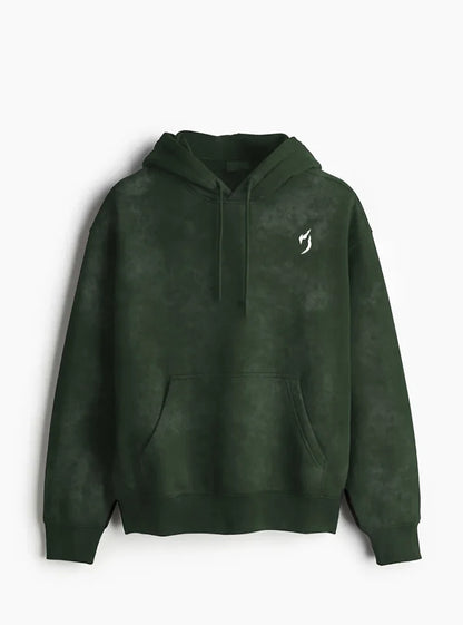 Wild Force Acid Wash Gym Hoodie - Hunter green is placed on white backgroud